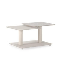 COUCHTISCH mit quadratischen Glasplatten 54/42,8/114,6 cm - Beige, Glas (66.5/54/42.8cm) - Calicosy