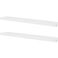 WANDBORDSET 2-tlg. 120/20/3,8 cm aus MDF Weiß - Weiß, Holzwerkstoff (120/4/20cm) - vidaXL