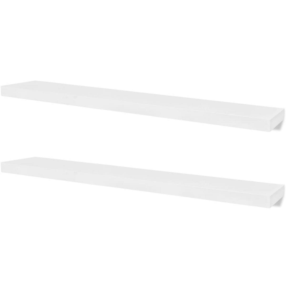 WANDBORDSET 2-tlg. 120/20/3,8 cm aus MDF Weiß - Weiß, Holzwerkstoff (120/4/20cm) - vidaXL