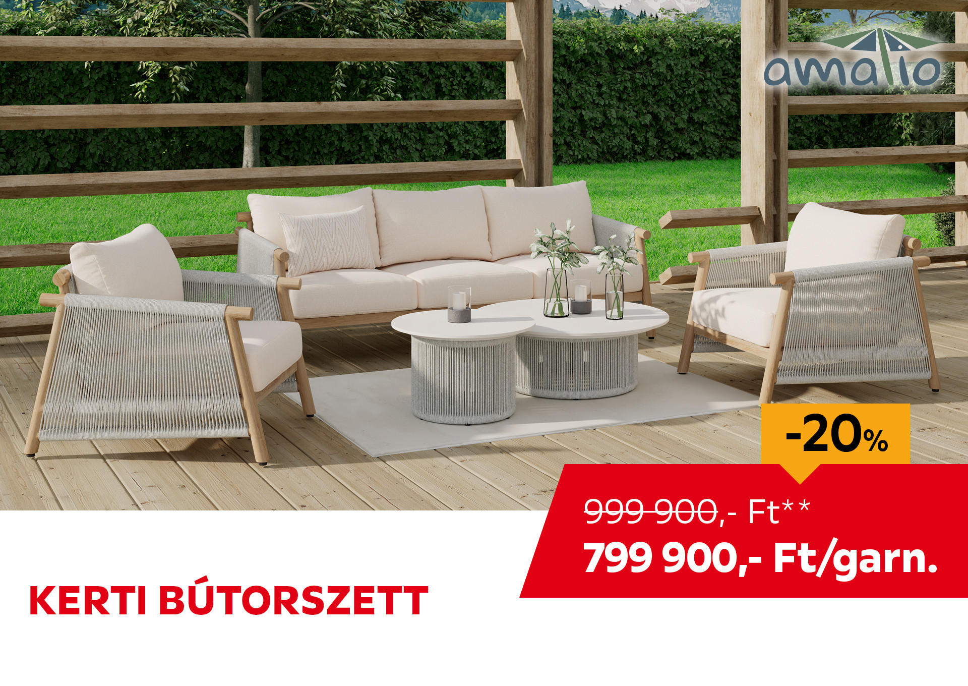 KERTI BÚTORSZETT Kiemelt termék 999900 Ft.- helyett 799900 Ft.-