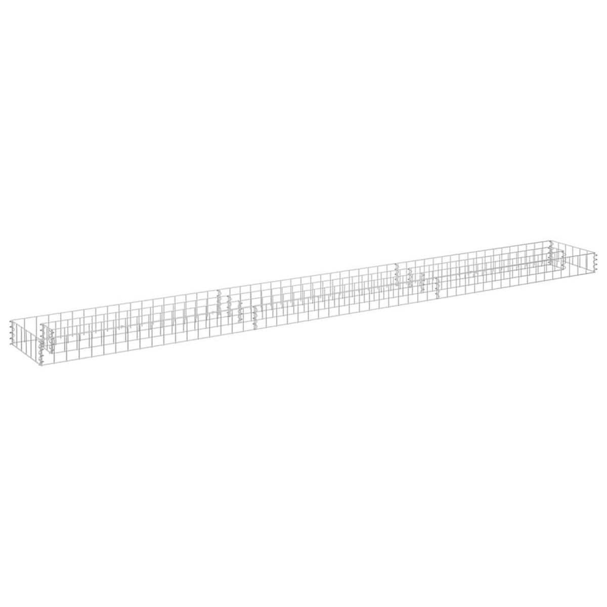 GABIONEN-HOCHBEET Verzinkter Stahl 270x30x10 cm - Silberfarben, Metall (270/10/30cm) - furnicato