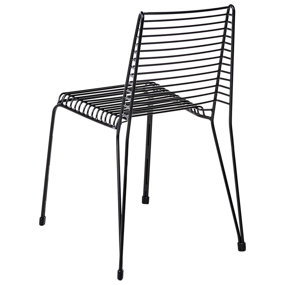 GARTENSTUHL 2er-Set Metall Schwarz Chieve - Schwarz, Metall (49/80/57cm) - Beliani