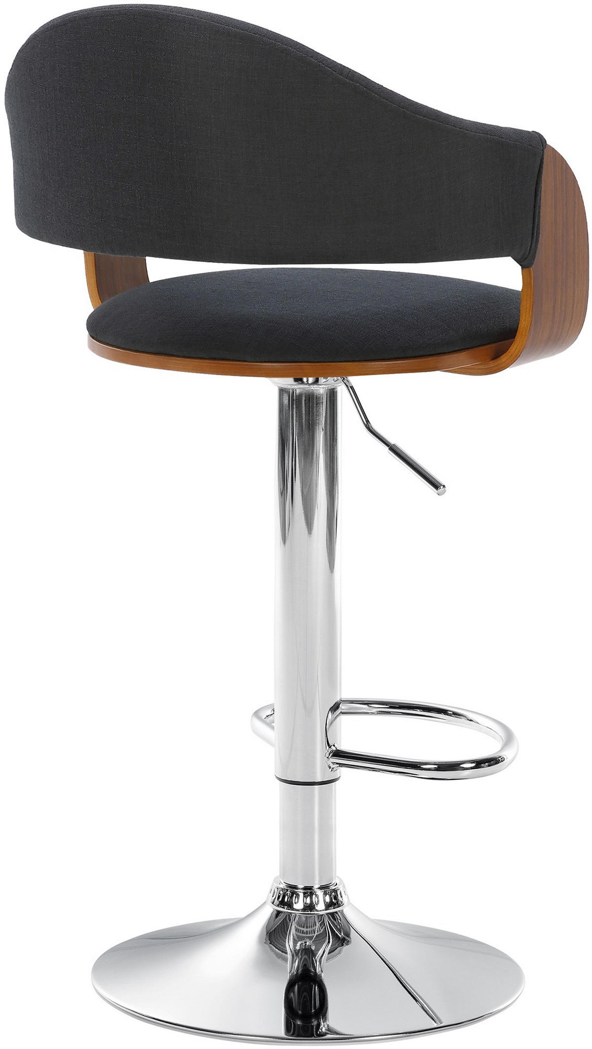 BARHOCKER 2er Set Stoff walnuss/schwarz - Walnussfarben/Schwarz, Textil (50/89/49cm) - CLP