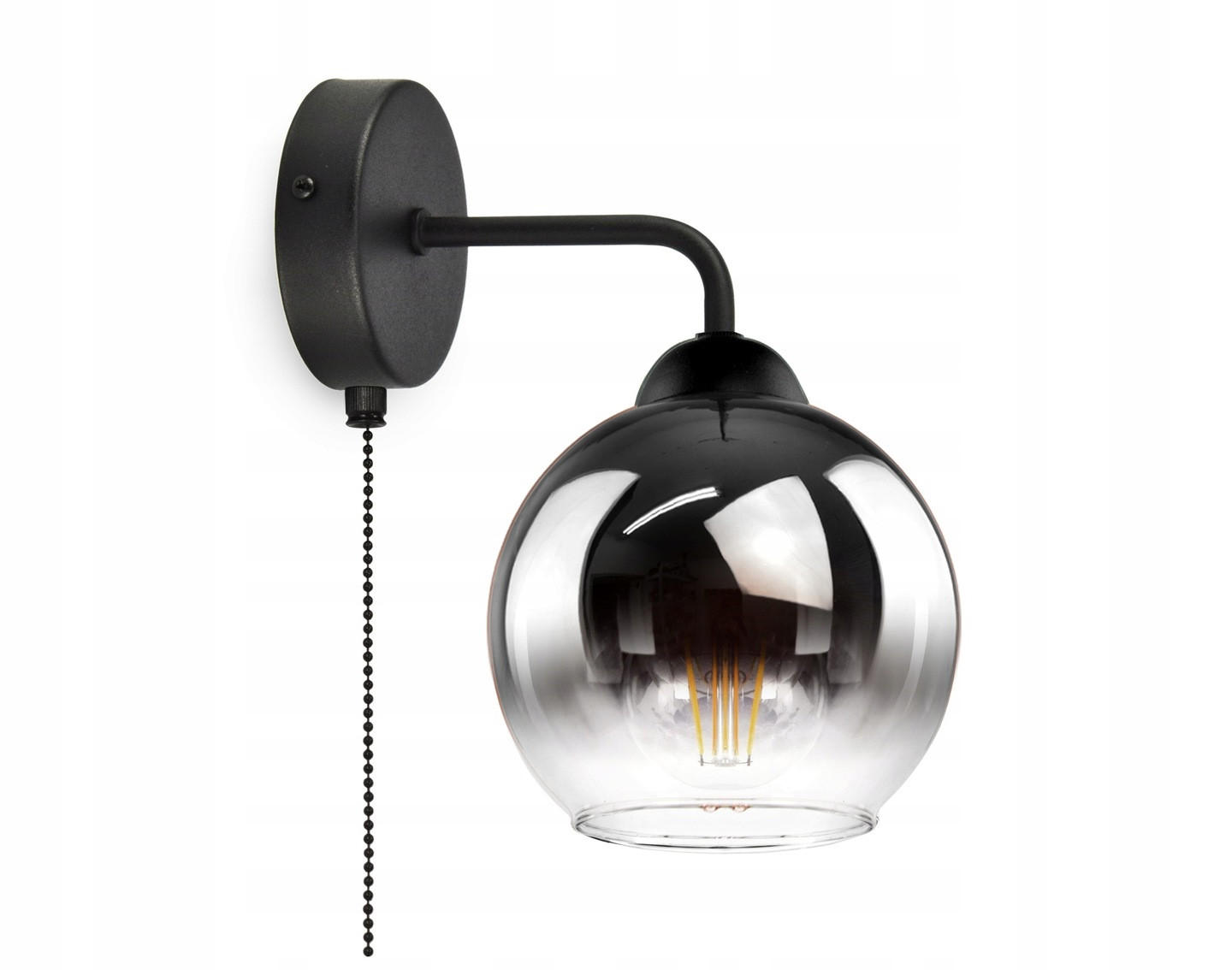 WANDLEUCHTE MASUR - Transparent/Anthrazit, Glas/Metall (20/24/15cm) - kiki design
