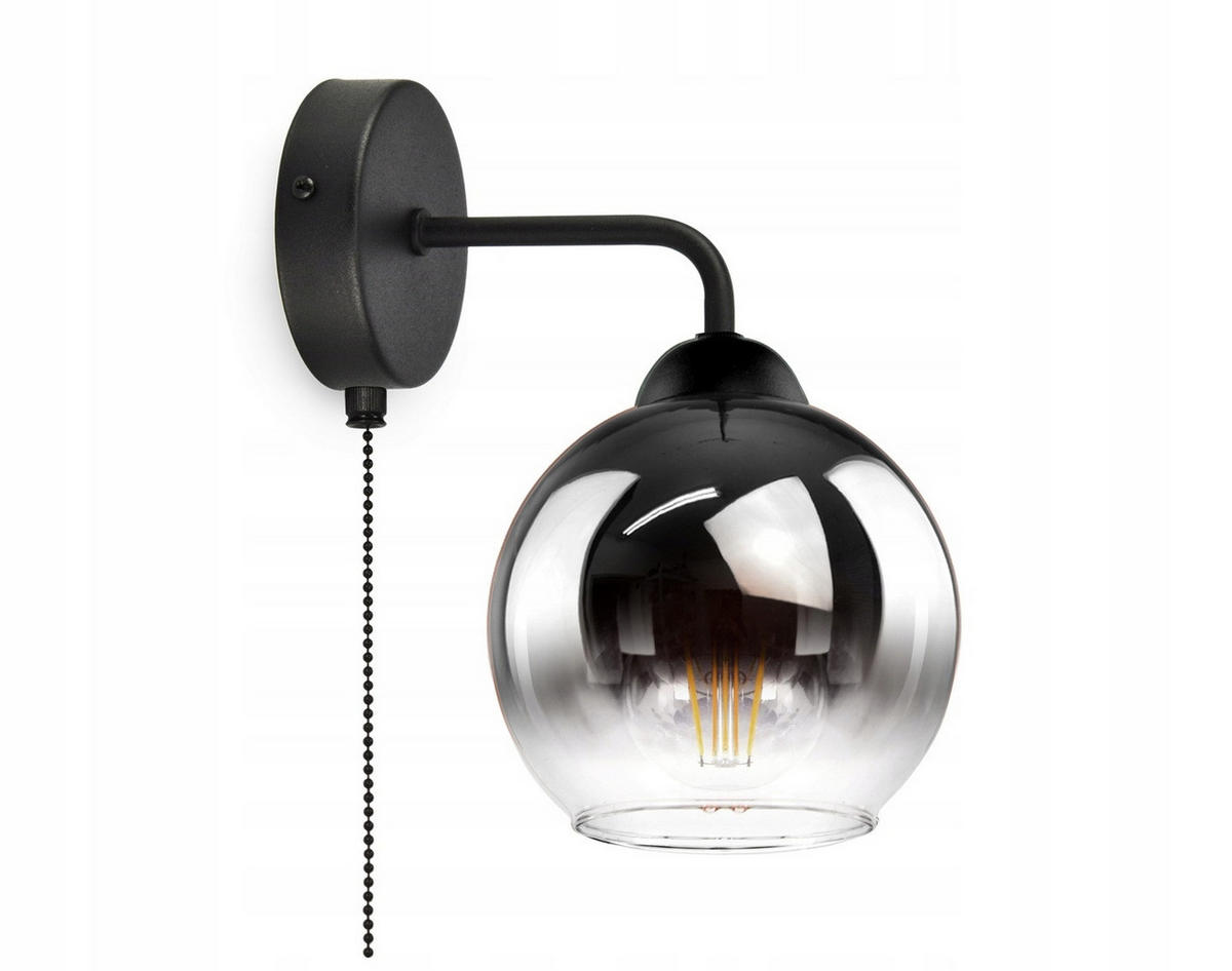 WANDLEUCHTE MASUR - Transparent/Anthrazit, Glas/Metall (20/24/15cm) - kiki design