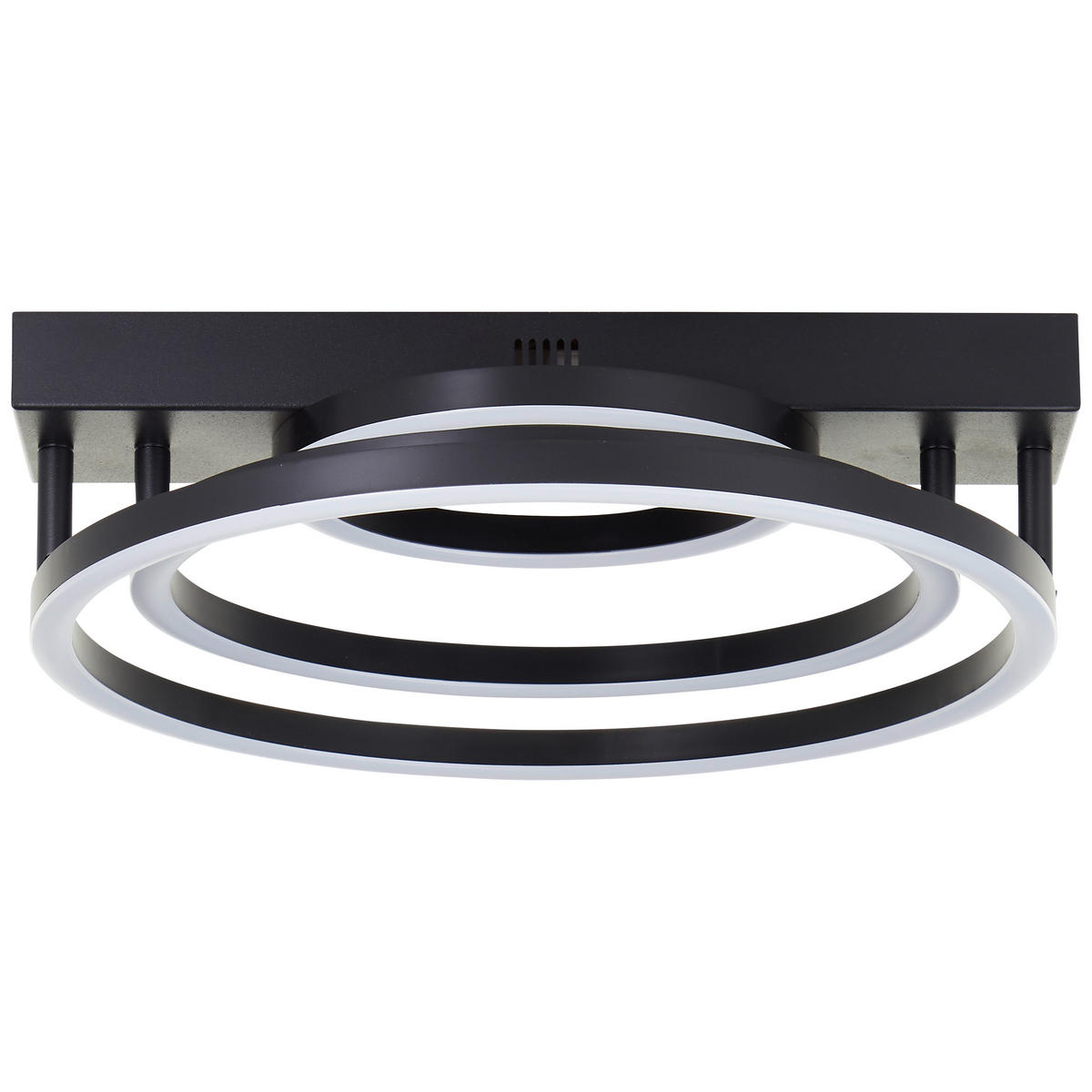 LED DECKENLEUCHTE Pedley Schwarz 38/37/11,5 cm - Schwarz, Kunststoff (38/37/11.5cm) - Brilliant