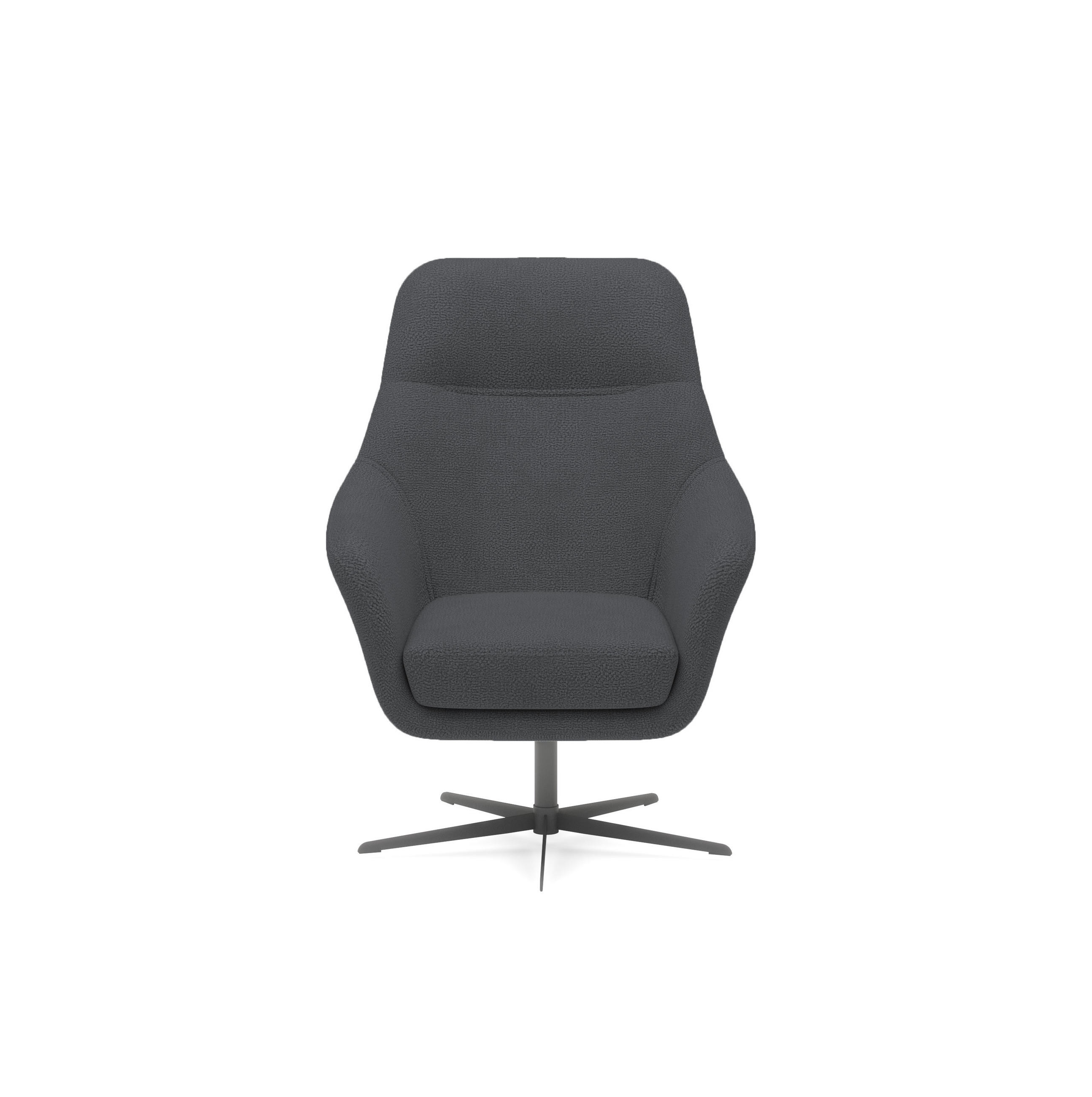 RELAXSESSEL Collection Drehstuhl CUBO – komfortabel, drehbar, modernes Design, 76x97x76 cm, Farbe - Anthrazit/Schwarz, Holz/Textil (76/97/76cm) - DomoHome