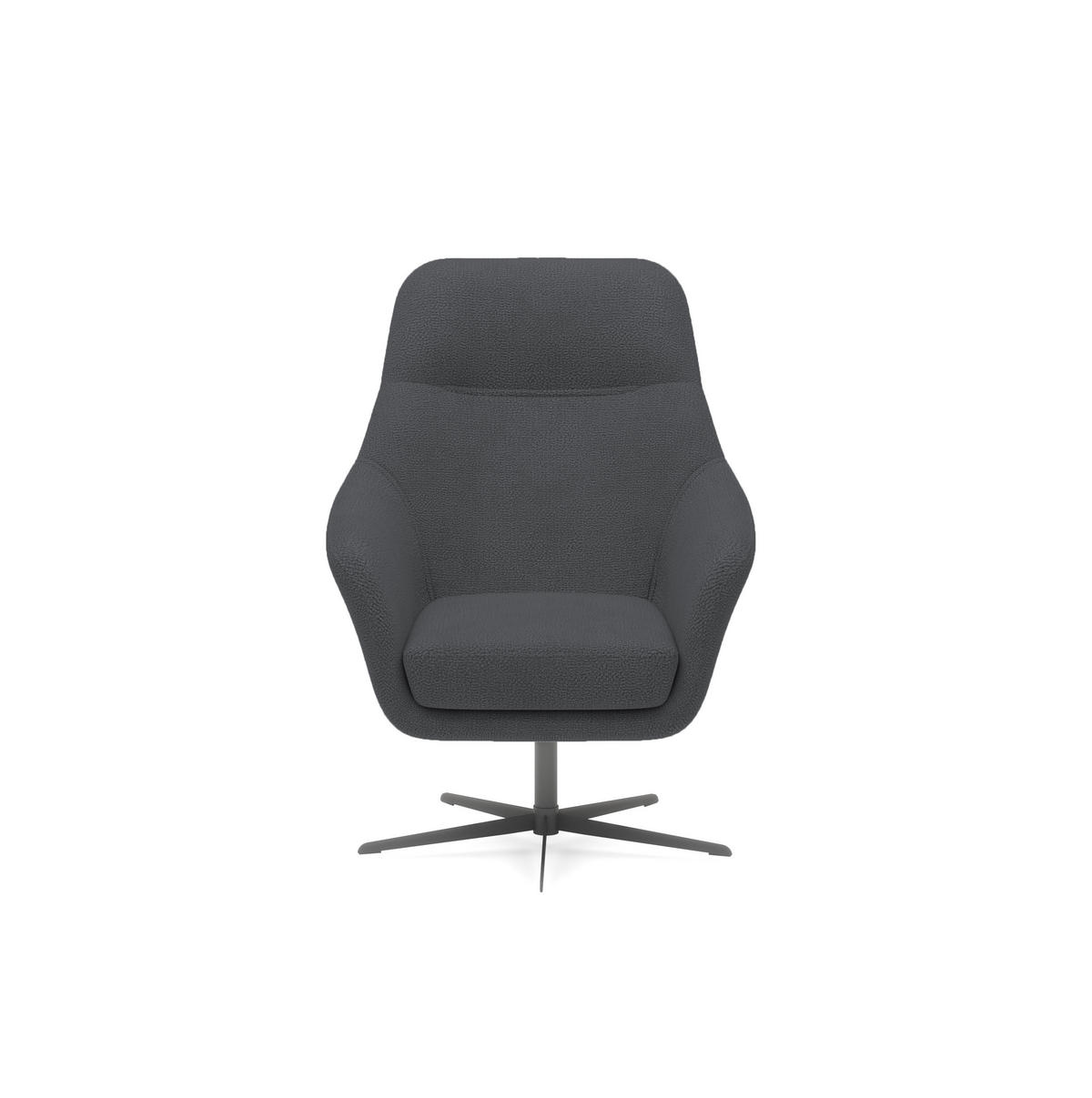 RELAXSESSEL Collection Drehstuhl CUBO – komfortabel, drehbar, modernes Design, 76x97x76 cm, Farbe - Anthrazit/Schwarz, Holz/Textil (76/97/76cm) - DomoHome