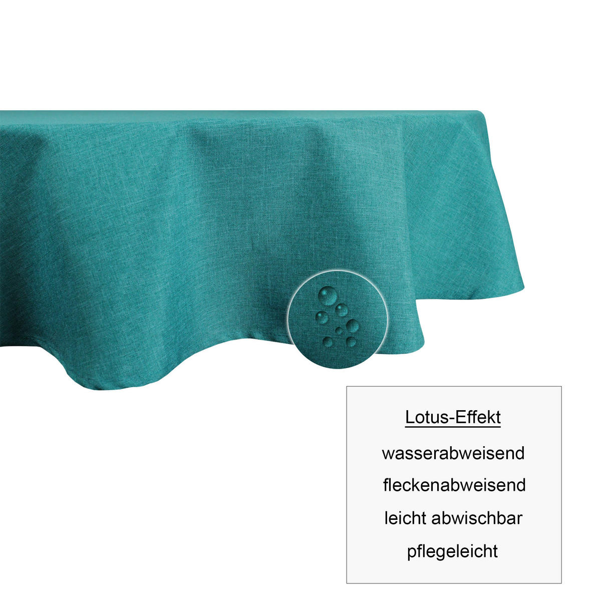 TISCHDECKE Leinenoptik 135/180 cm oval Petrol - Petrol, Textil (135/180cm) - TiborTex