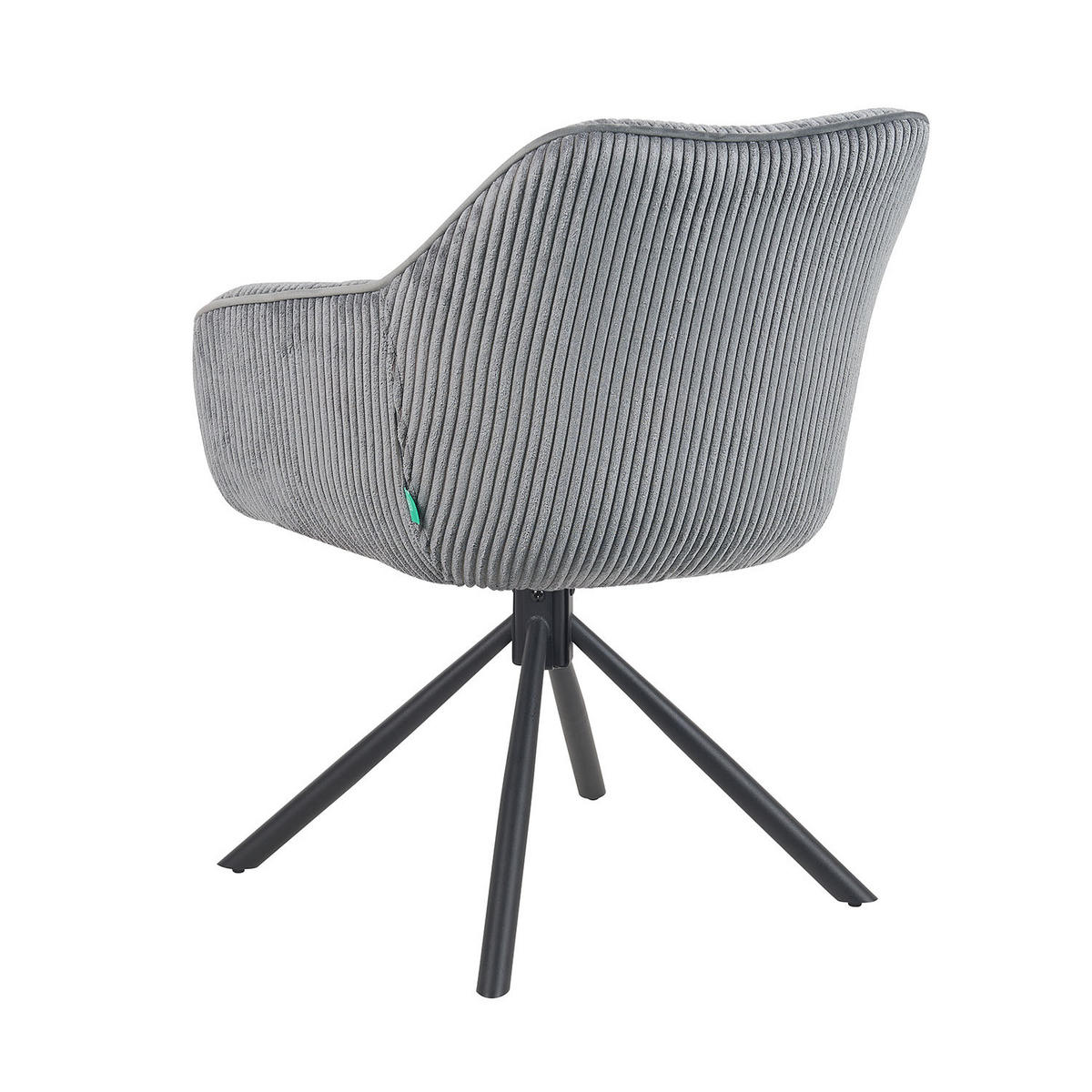 ARMLEHNSTUHL Mika-Maya 2er-Set - Schwarz/Grau, Textil/Metall (60/82/61cm) - DUBI Möbel