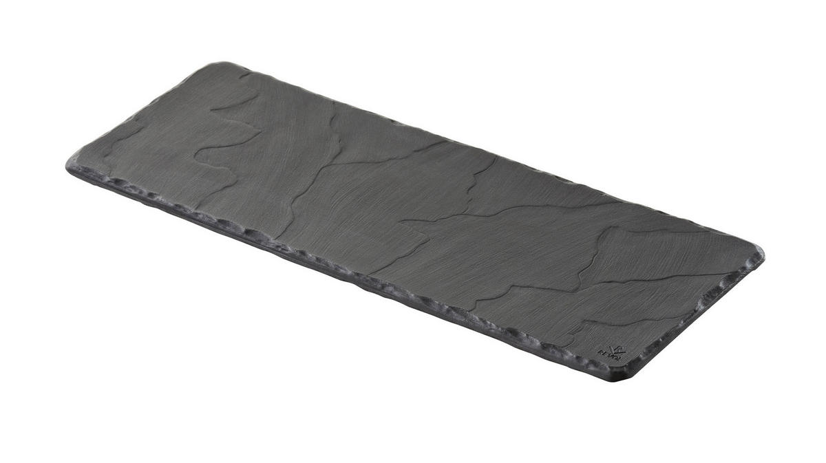STEAK SERVIERPLATTE 30 x 11 cm RECHTECKIG Matt schiefer - Schieferfarben, Keramik (11/0.7/30cm) - Revol Porcelaine France
