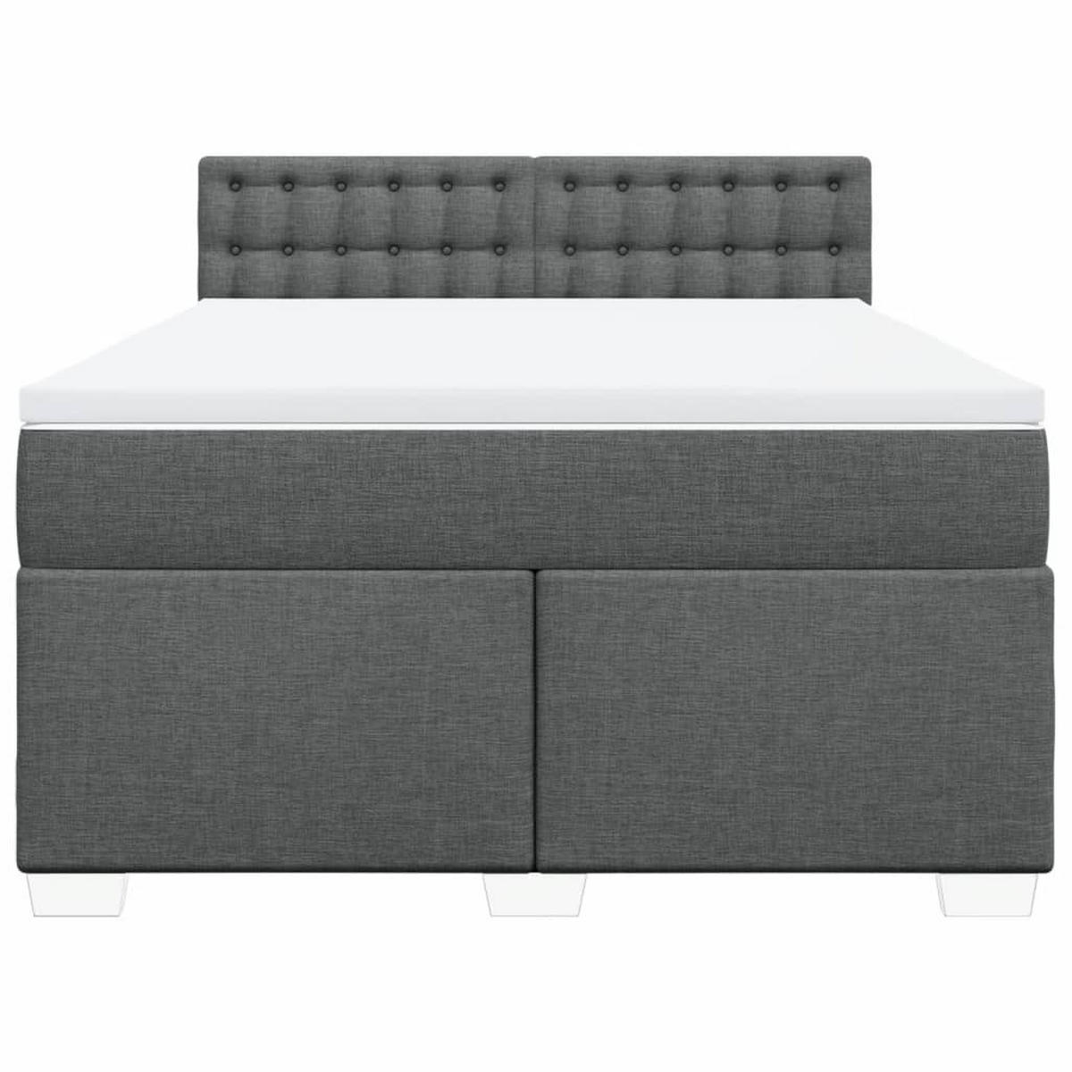 BOXSPRINGBETT 160/200 Cm Grau Gewebe - Grau, Textil (160/200cm) - vidaXL