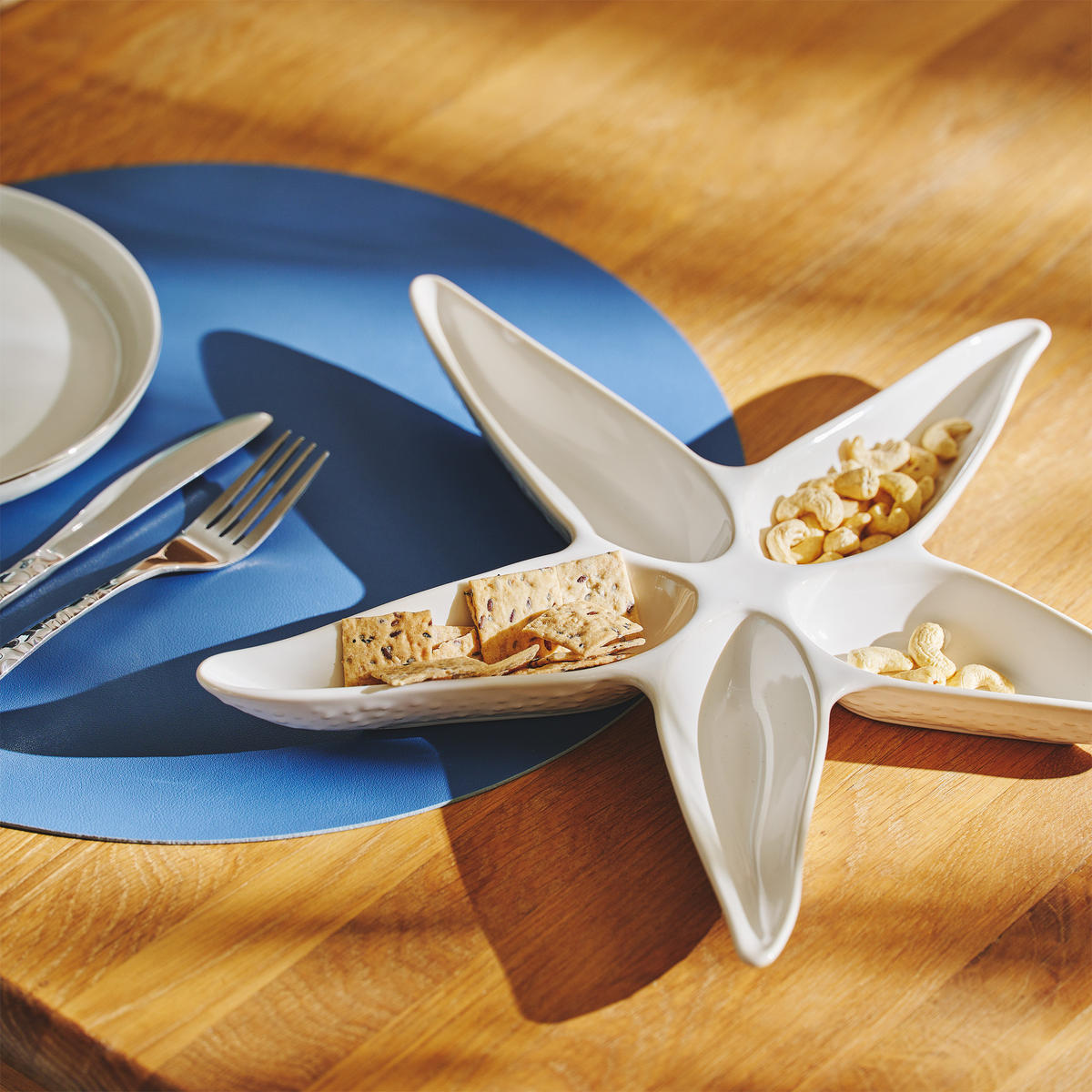 SERVIERTELLER Estrella - Weiß, Keramik (34/3.2/36.7cm) - home&you