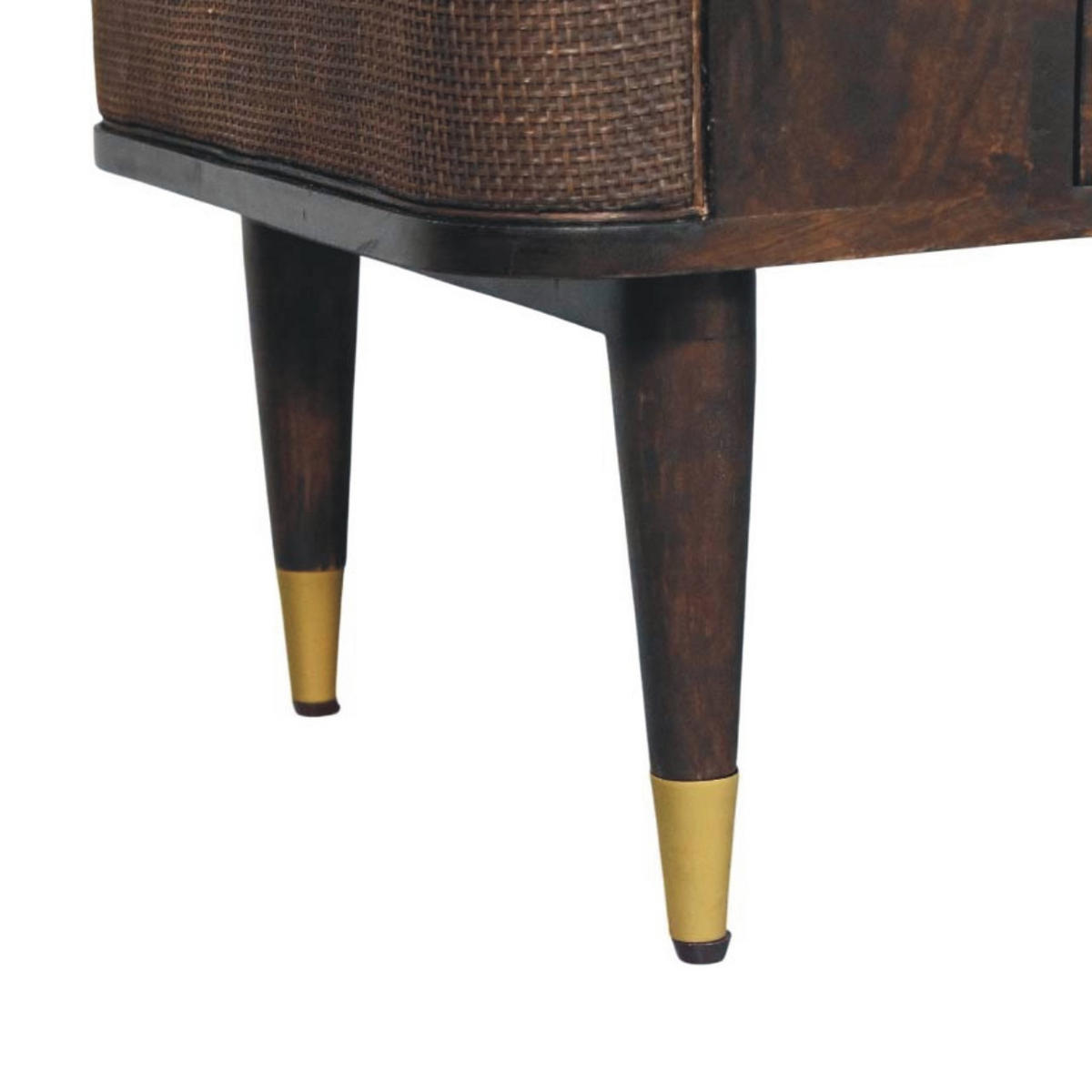 TISCH mit Samt-Mokka-Finish, 1 Schublade, dunkelbraun - Dunkelbraun/Goldfarben, Holz/Metall (55/85/41cm) - Artisan Furniture