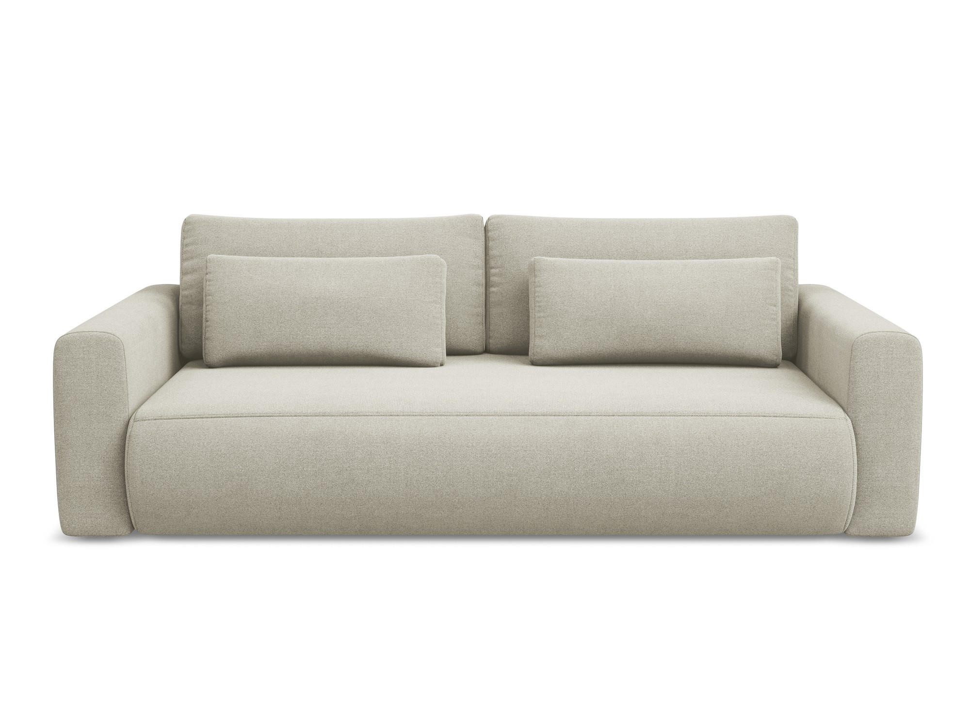 3-SITZER SOFA mit Schlaffunktion Strukturstoff Stoff Beige - Beige/Creme, Kunststoff/Textil (238/82/105cm) - Makamii