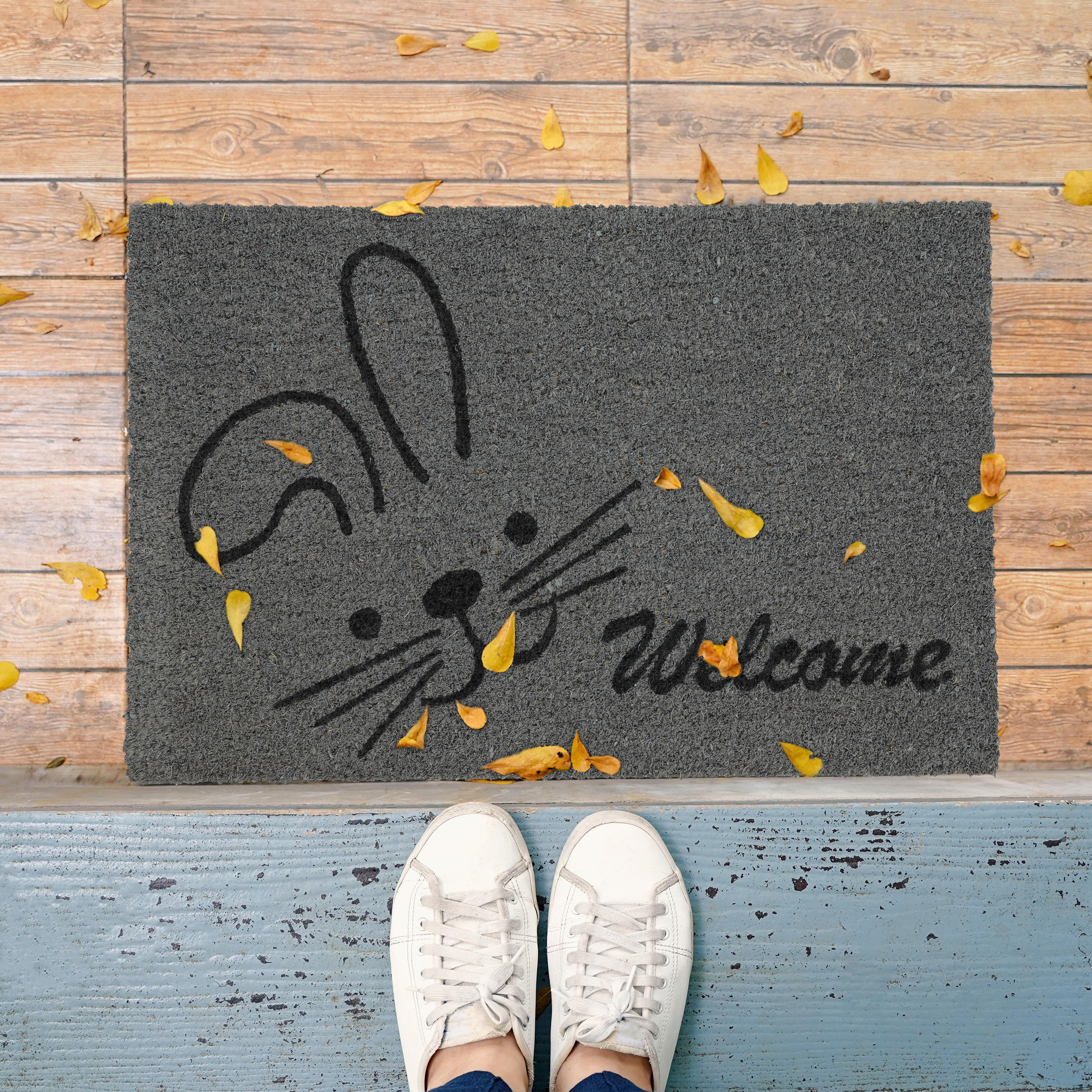 FUßMATTE - Grau, Kunststoff/Textil (60/40cm) - Relaxdays