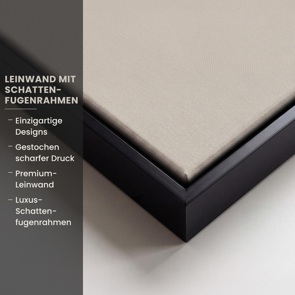 LEINWAND Bilder mit Rahmen - Pampasgras - Federn - Pastell - Weiß - 100x70 - Naturfarben, Textil (100/70cm) - MuchoWow