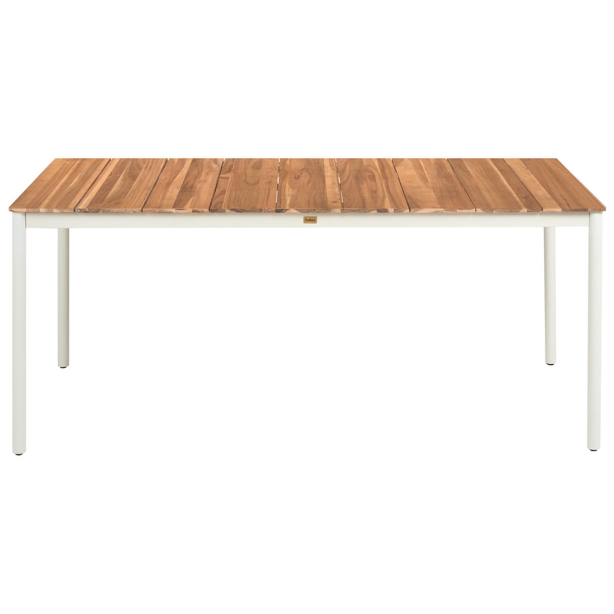 GARTENTISCH für 6 Personen 180/90 cm Akazienholz Braun Giovinazzo - Creme, Holz (180/90/75cm) - Beliani