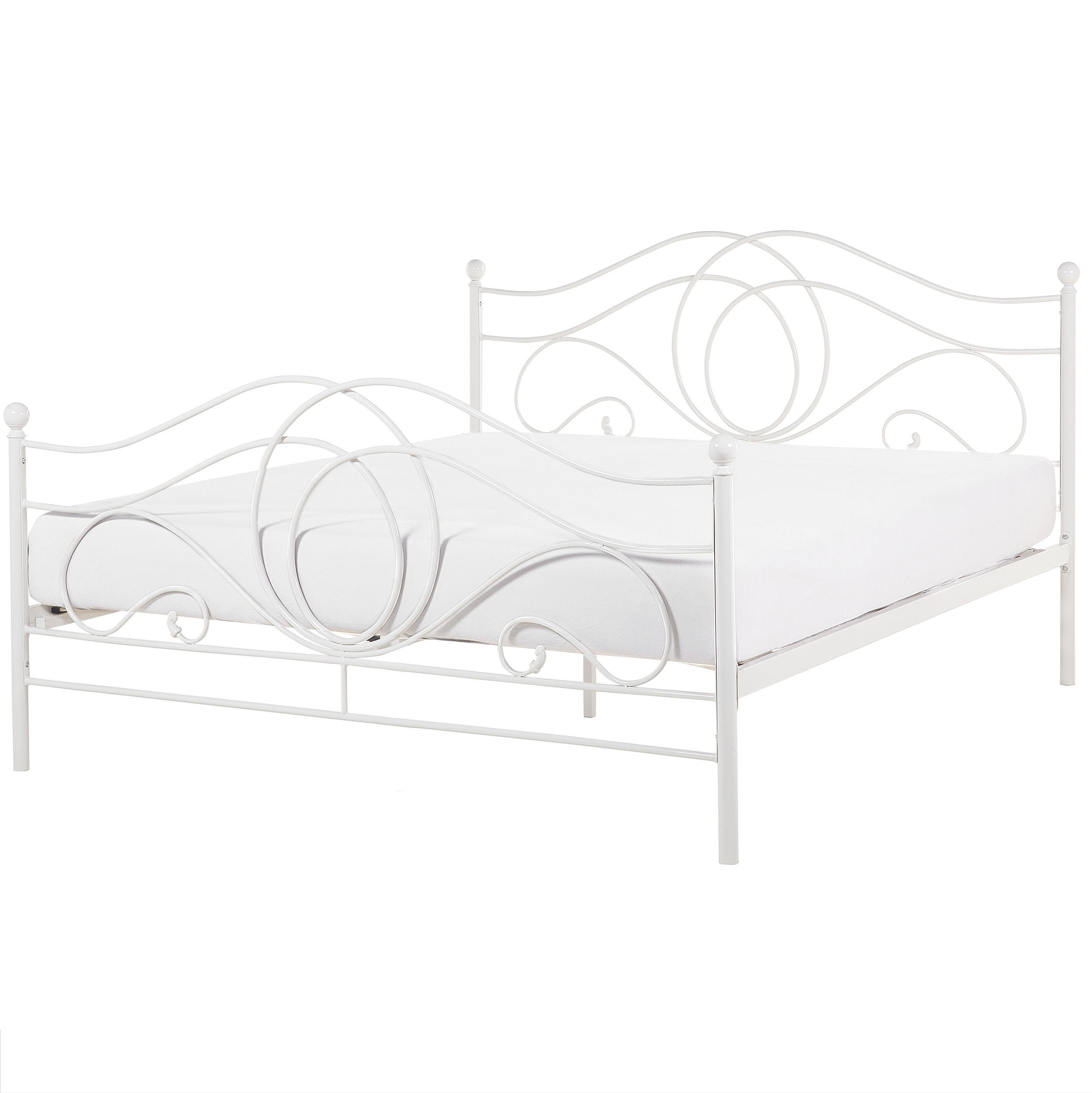 METALLBETT 160/200cm Weiß Lyra - Weiß, Metall (160/200cm) - Beliani