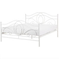 METALLBETT 160/200cm Weiß Lyra - Weiß, Metall (160/200cm) - Beliani