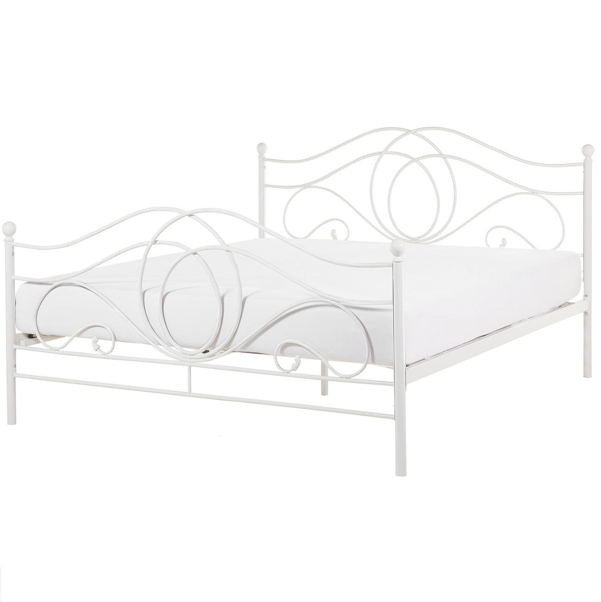 METALLBETT 160/200cm Weiß Lyra - Weiß, Metall (160/200cm) - Beliani