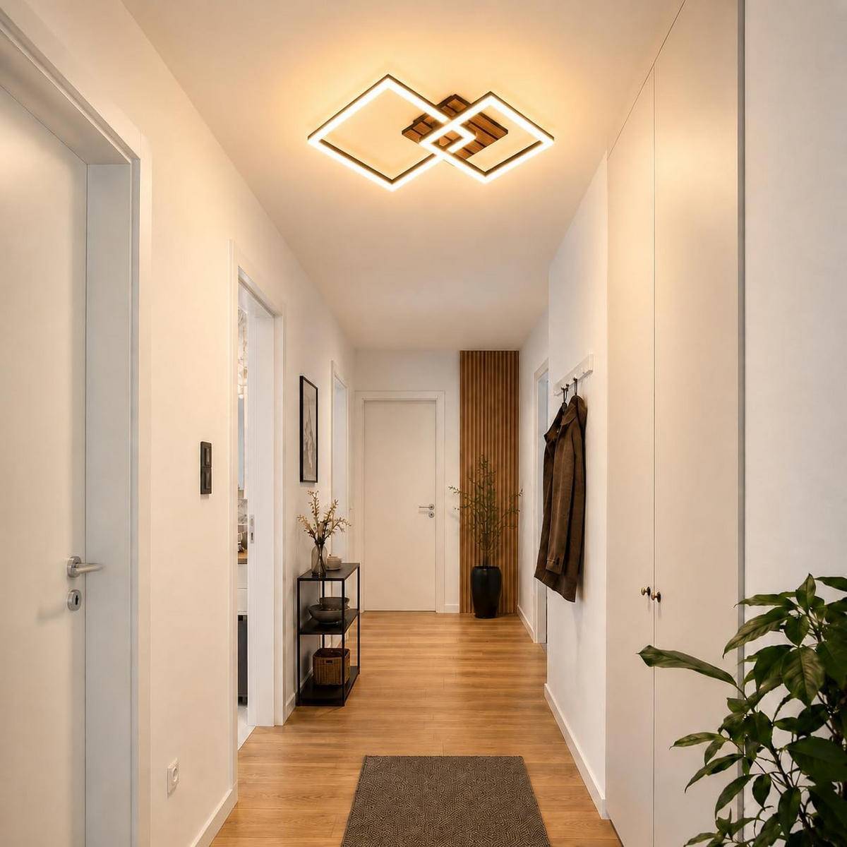 LED-DECKENLEUCHTE 31.5/31.5/7.5cm - Schwarz, Metall (31.5/31.5/7.5cm) - Nettlife