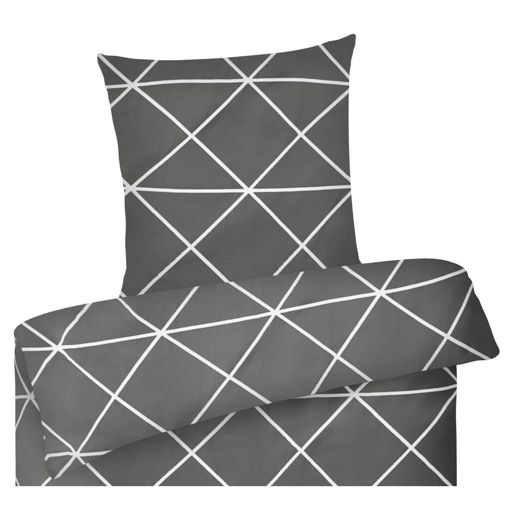 Thumbnail - Carpe Sonno Bettwäsche-Renforce, Anthrazit, Textil, Rauten, Füllung: Baumwollfüllung, Rechteckig, 200x200 cm, Oeko-Tex® ...