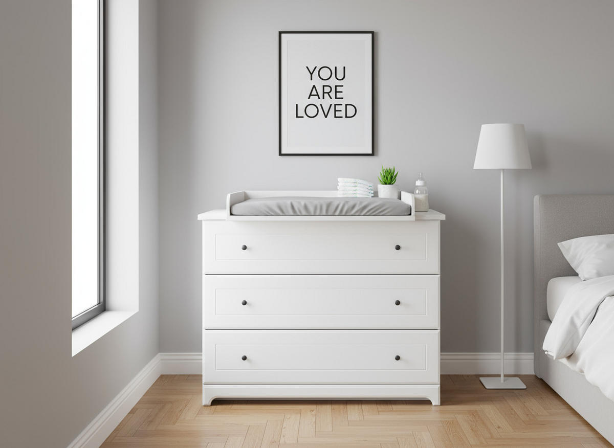 WICKELKOMMODE Thilo Landhausstill Soft-Close Weiß - Weiß, Holzwerkstoff (117/104/75cm) - arthur berndt