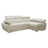 ECKSOFA Boston Mini Premium Cord 2RLC Seite: Rechts 2R+LC - Chromfarben/Beige, Holz/Textil (255/170cm) - MIRJAN24
