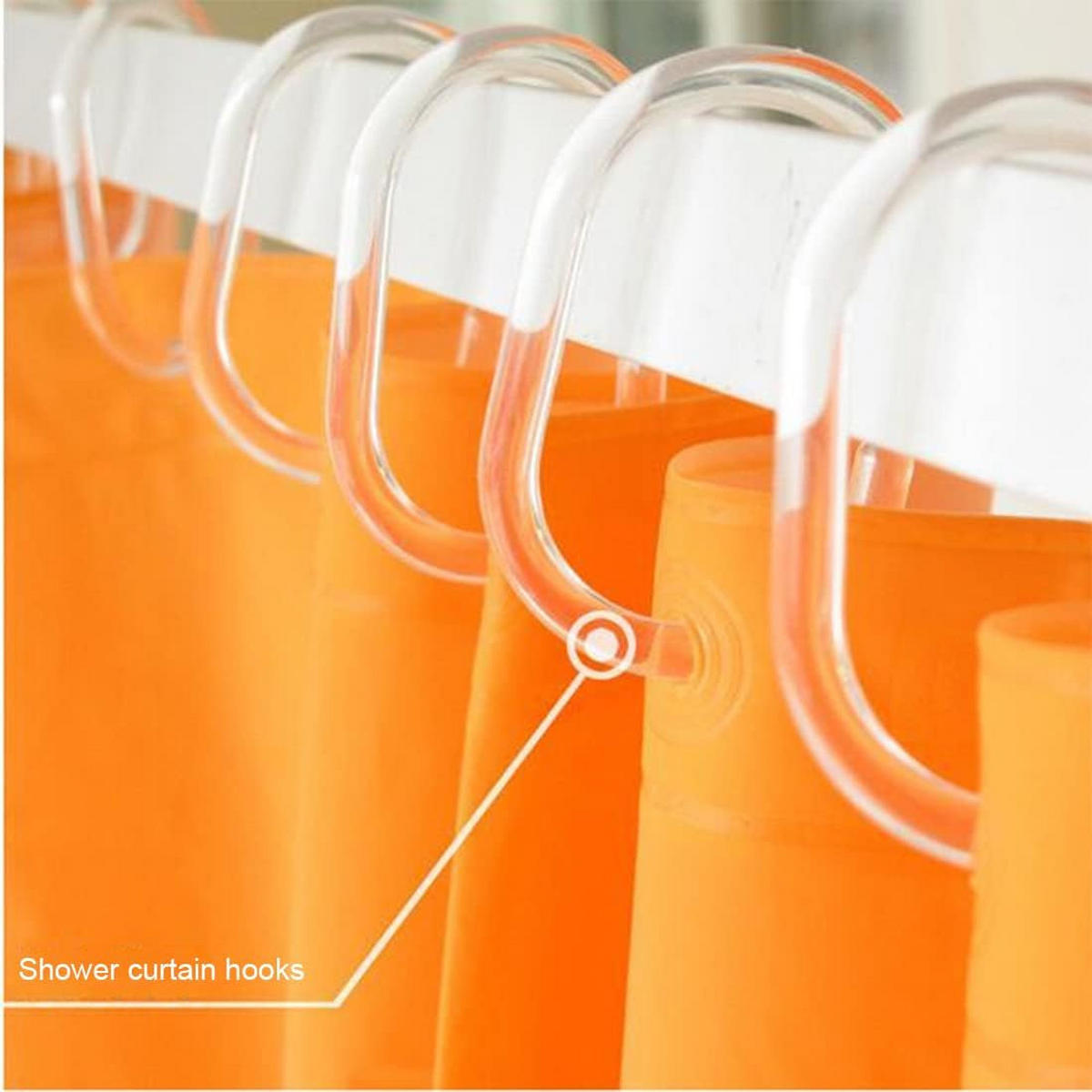 DUSCHVORHANGRINGE Transparent Set für Aufhängung Badezimmer - Transparent, Kunststoff (3.8/5.6cm) - MCBOSON