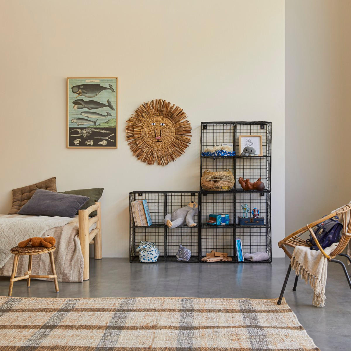 KINDER-REGAL Sona Schwarz aus Metall - Schwarz, Metall (65/192/33cm) - Tikamoon