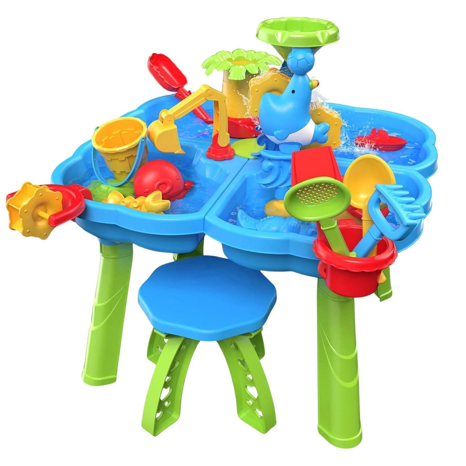 WASSERSPIELTISCH NARIUS M mit Zubehör 20 Teile - Multicolor, Kunststoff (58/58/62cm) - Coemo