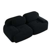 2-SITZER-SOFA in cordstoff rahmenloses design & modular kombinierbar - Schwarz, Textil (103/75/208cm) - Urban Meuble