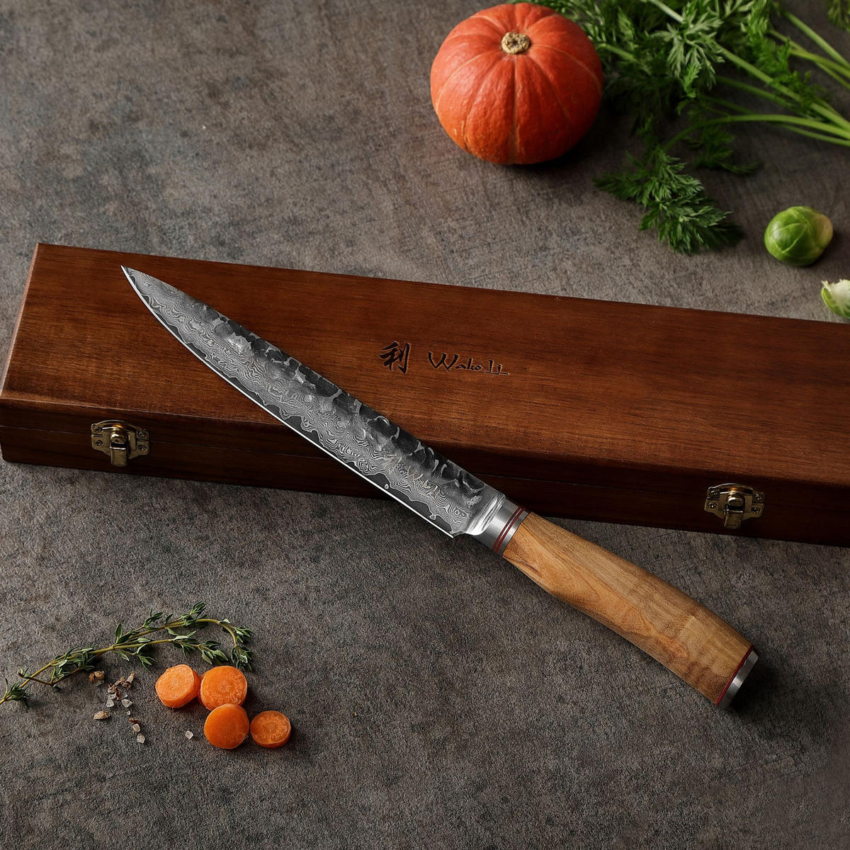 TRANCHIERMESSER 20 cm - Braun, Holz/Metall (34cm) - Wakoli