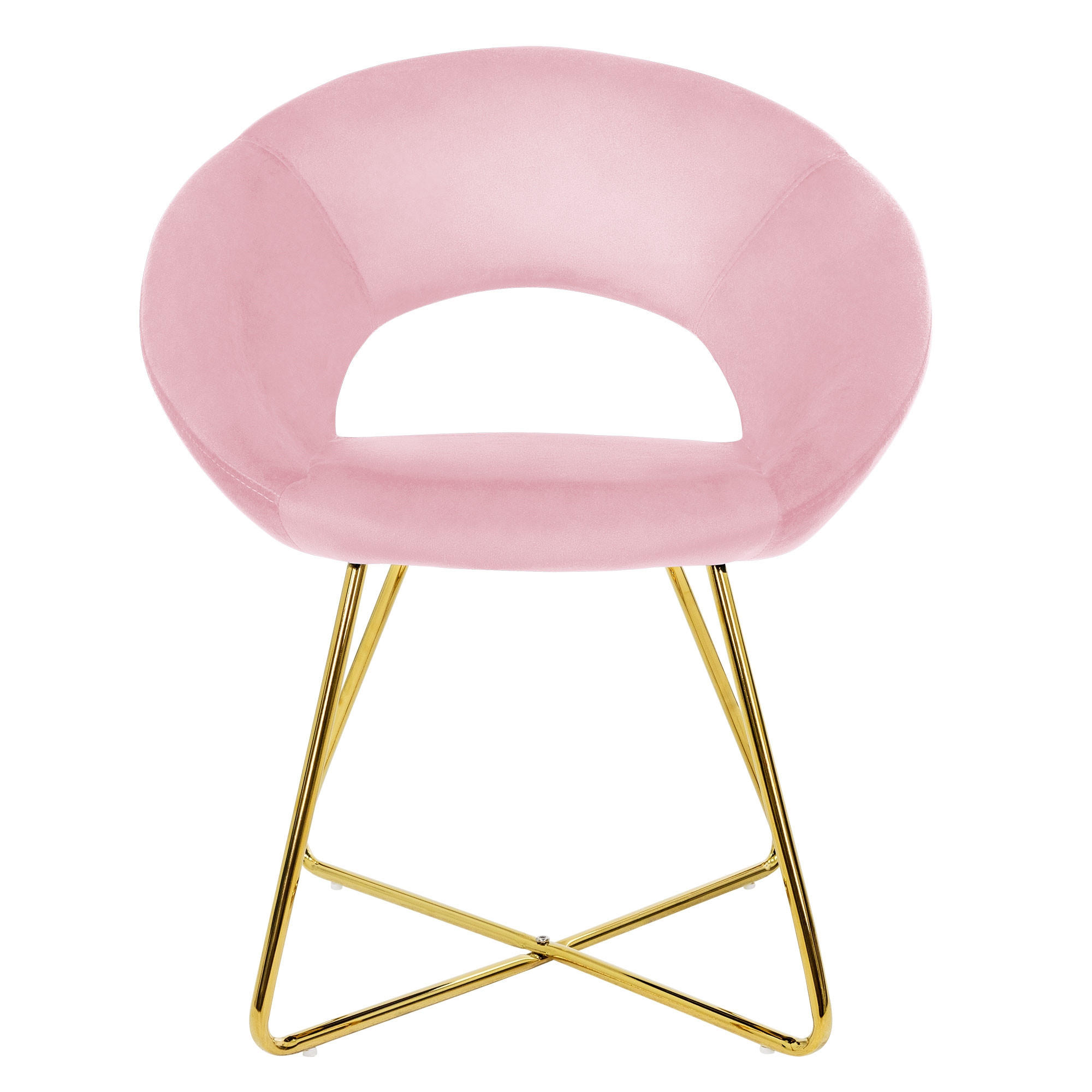 STUHL Samt rose - Pink, Metall (53/77/64cm) - ML-DESIGN