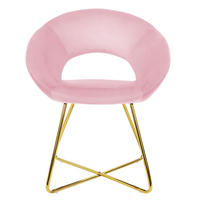 STUHL Samt rose - Pink, Metall (53/77/64cm) - ML-DESIGN