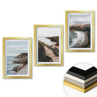 WANDBILDER 3er Set - 20x30 cm Goldrahmen - Klippenblicke, Strandlandschaften - Goldfarben, Kunststoff (20/30cm) - ArtPrintCave