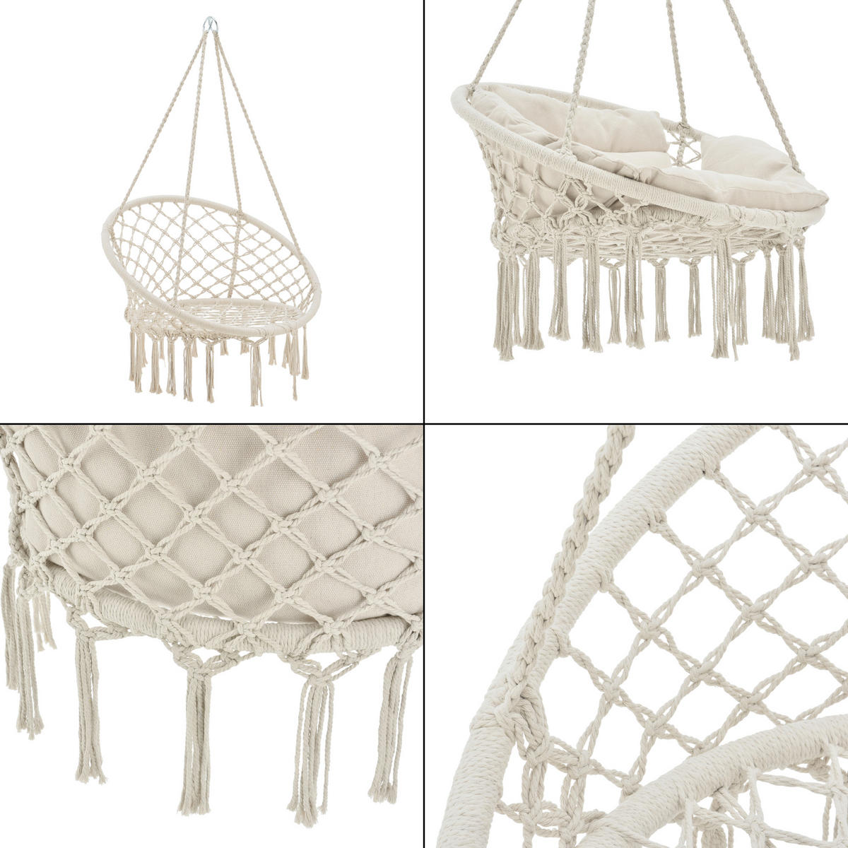 HÄNGESESSEL Kailua - Creme, Textil (80/135/80cm) - casa.pro