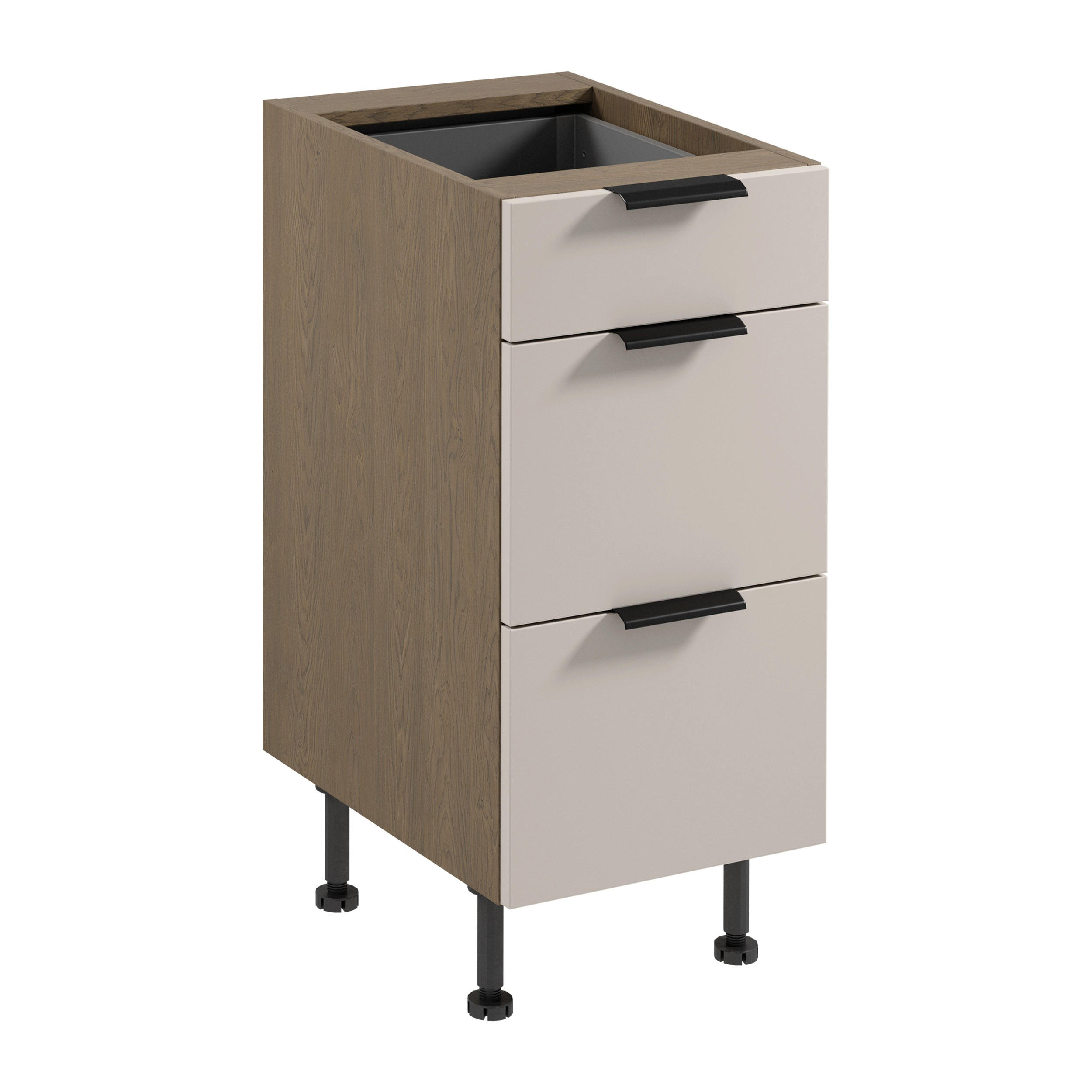 UNTERSCHRANK D40S3 AX – Sorento Beige – Beige / Eiche - Eichefarben/Beige, Holzwerkstoff (40/87/52cm) - ROYAL24_MARKT