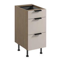 UNTERSCHRANK D40S3 AX – Sorento Beige – Beige / Eiche - Eichefarben/Beige, Holzwerkstoff (40/87/52cm) - ROYAL24_MARKT