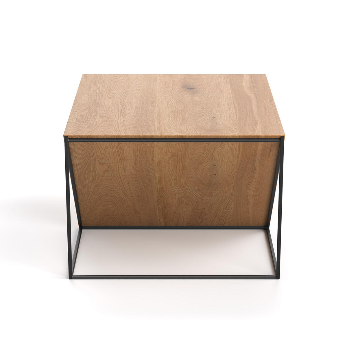 COUCHTISCH Void aus massivem Eichenholz 120 cm - Eichefarben/Schwarz, Holz/Metall (120/60/45cm) - Danzz