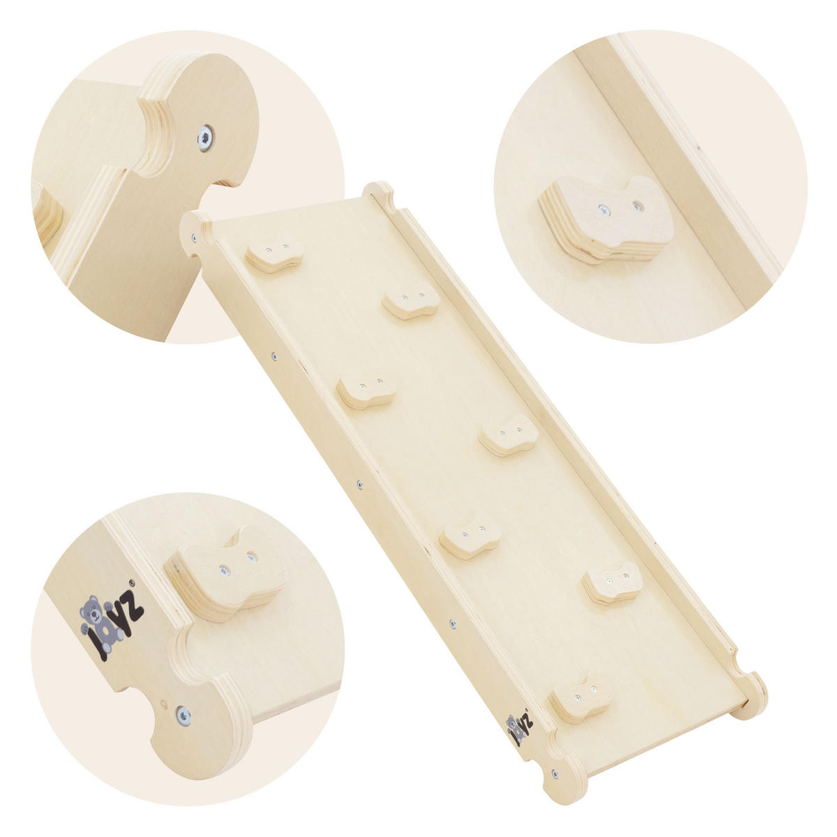 KLETTERBOGEN mit RUTSCHBRETT - Naturfarben, Holz (72/60/94cm) - Joyz
