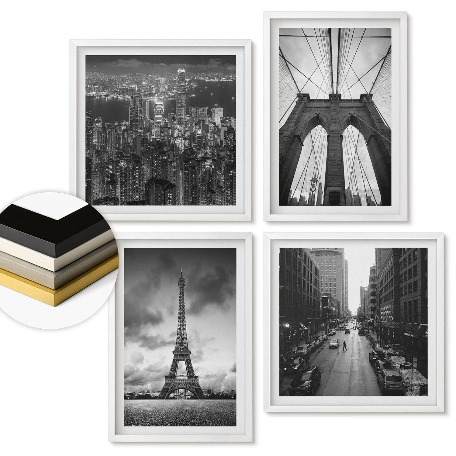ArtPrintCave Wandbilder Weiß 50x50 cm