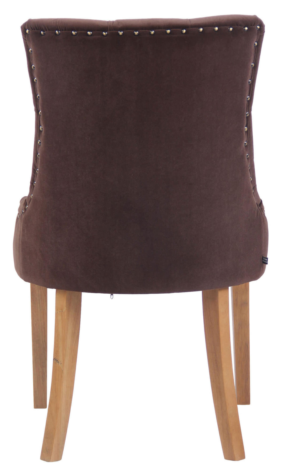 WOHNZIMMERSTUHL 4er Set Samt braun - Naturfarben/Braun, Holz/Textil (55/92/58cm) - CLP