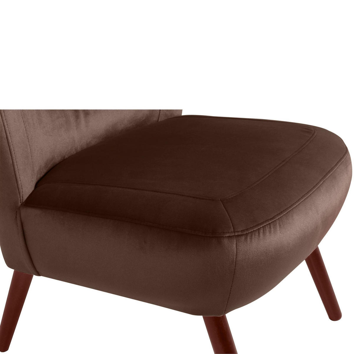 SESSEL Kathy Bezug Samtvelours Buche nussbaum dunkel / braun - Braun, Kunststoff (70/86/69cm) - 58aufmkessel