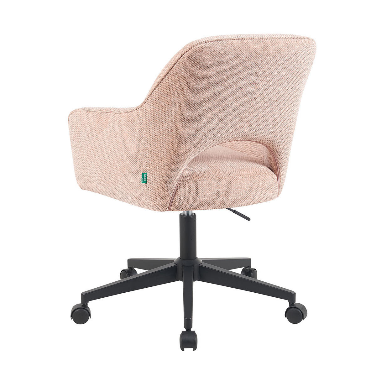 BÜROSTUHL Mika-Ilvy - Schwarz/Rosa, Textil/Metall (60/84/65cm) - DUBI Möbel