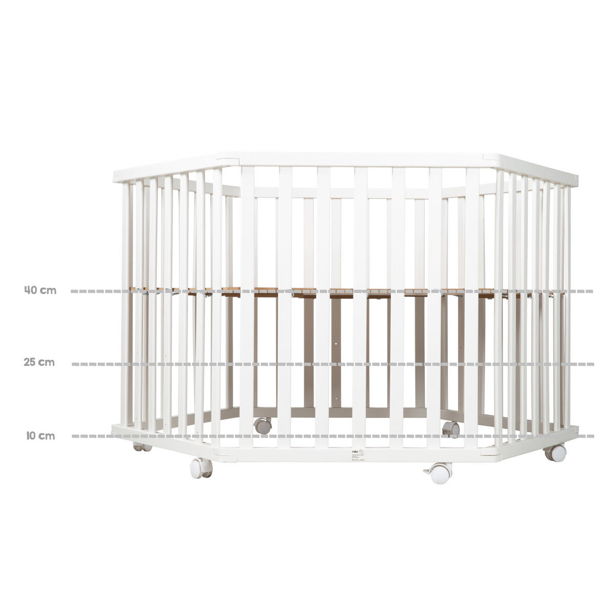 LAUFGITTER 6-eckig, Rock Star Baby 2 - Weiß, Holzwerkstoff (118.5/72.5/103.5cm) - Roba
