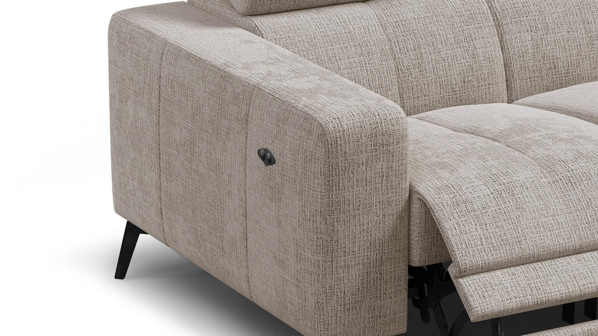 RELAXSOFA MORELLO 2-Sitzer, beige, 2 x Relax Zero Gravity - Beige, Holz/Textil (164/82/103cm) - Courtois Laville