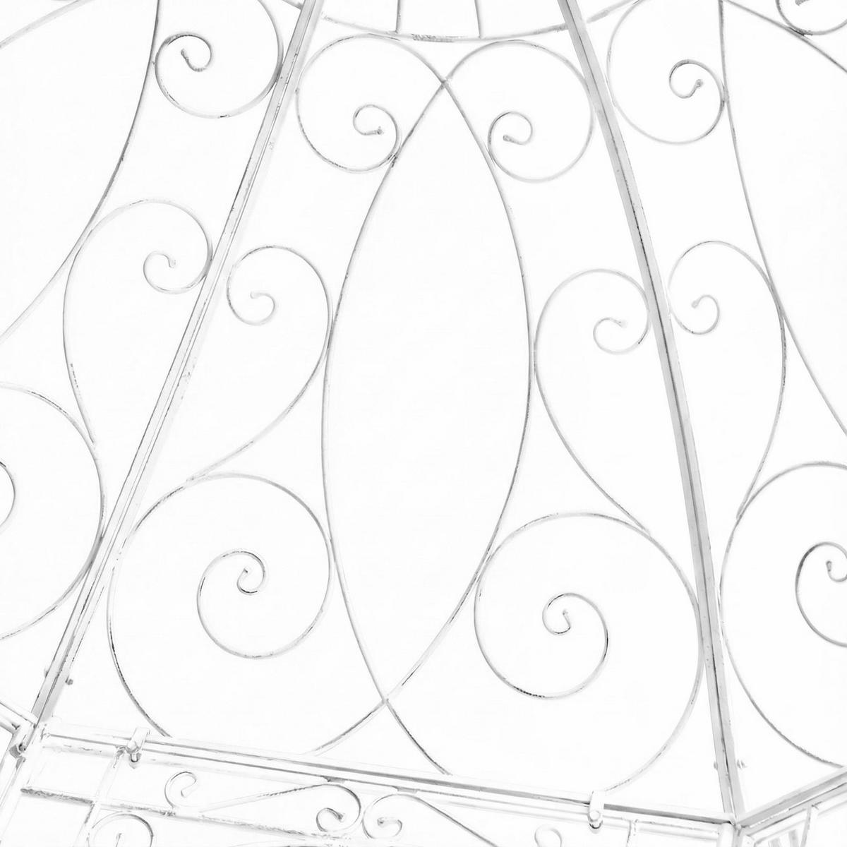 PAVILLON Liv Antik 284x263x313cm Metall Antik-Weiß Gartenpavillon - Weiß, Metall (284/313/263cm) - DELUKE
