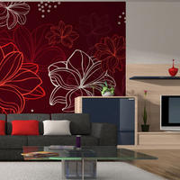 VLIESTAPETE Rot 250/193 cm - Rot/Weiß, Textil (250/1cm) - KUNSTLOFT
